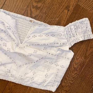 Free People Eyelet Crop Top